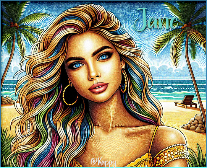 Beautiful Woman Jane In Glitter Text